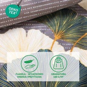 FLANELOVÉ OBLIEČKY FLANELOVE 180X200 CM, 2KS 70X80 CM LISTY