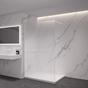 CERANO - Sprchová zástena Walk-in Onyx Ľ/P - guľatá vzpera - biela matná, ryhované sklo - 110x200 cm, CER-CER-8050BD293