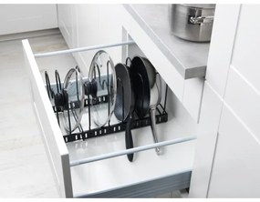 WENKO 53149100 - Držiak na pokrievky a panvice 18x18 cm čierny