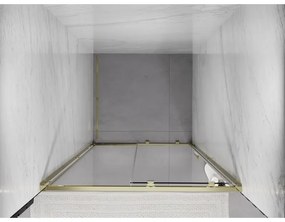 Mexen Exo, posuvné sprchové dvere 115 cm, číre sklo, zlatá, 8151-115-000-50-00