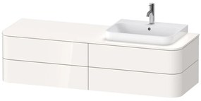 DURAVIT Happy D.2 Plus závesná skrinka pod umývadlo pod dosku (umývadlo vpravo), 4 zásuvky, 1600 x 550 x 408 mm, biela vysoký lesk, HP4973R2222