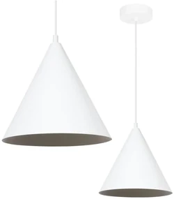 Závesné svietidlo Soho, 1x biele kovové tienidlo, (fi 25cm)