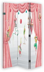 Gario Paraván Cirkusoví akrobati a ružový záves Rozmery: 110 x 170 cm, Prevedenie: Klasický paraván