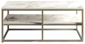 Konferenčný stolík Forteaus zlatý/biely mramor