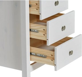 Biela vysoká komoda z borovicového dreva 46x80 cm Berna – Marckeric