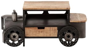 furniture-nabytek.cz - Masívny konferenčný stolík Car II z mangového dreva a kovu, lakovaný, šedý – 102×65×48 cm