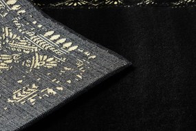 Dywany Łuszczów, Behúň Gloss 408C 86 geometric black/gold, 80x300, čierna, obývacia izba