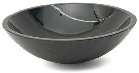 Umývadlo na dosku SAT Purity 43x43 cm čierny mramor bez otvoru pre batériu, bez prepadu SATPURBL, 1 ks