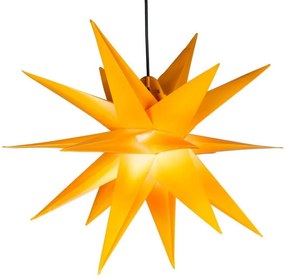 Vianočná dekorácia - hviezda s časovačom 1 LED, 55 cm, žltá