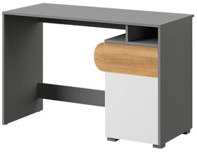 Písací stôl typ CA8 Caryl (svetlý grafit + leskla biela + dub nash). Vlastná spoľahlivá doprava až k Vám domov. 1040648