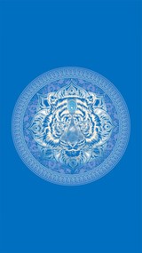 Rýchloschnúca plážová osuška TIGER 100x180 cm modrá, 100% mikrovlákno