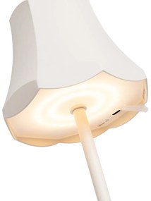 Retro stolná lampa nabíjateľná IP44 smotanová - Granny