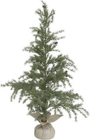 Srienistý vianočný borovicový stromček v jute a so šiškami Pine Tree - 60*120 cm