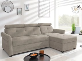 Rohová sedacia súprava Harris, hnedo-béžová taupe látka, pravý roh