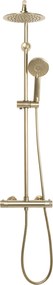 Rea Bliss, termostatická sprchová sada s hornou dažďovou sprchou, zlatá matná, REA-P8413