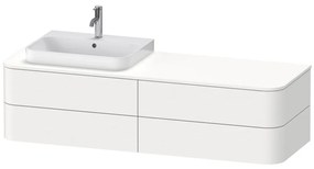 DURAVIT Happy D.2 Plus závesná skrinka pod umývadlo pod dosku (umývadlo vľavo), 4 zásuvky, 1600 x 550 x 408 mm, biela matná lakovaná, HP4963L3636