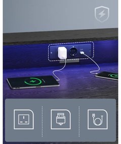 Písací stôl SOLEA-X s podsvietením, čierny