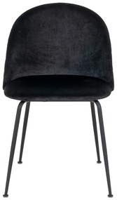 Čierne zamatové jedálenské stoličky v súprave 2 ks Geneve – House Nordic