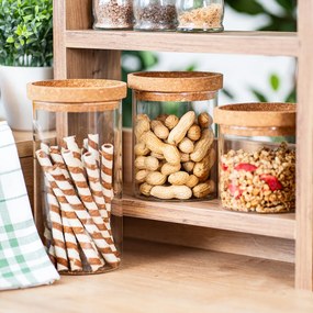4Home Sklenená dóza na potraviny s vekom Cork, 850 ml, 850 ml