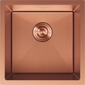 Mexen Trixo, 1-komorový nerezový drez 440 x 440 mm, brúsená meď, vzor voština, 6413441000-65HC