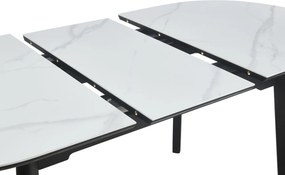 Vintino Rozkladací jedálenský stôl ELIAN 140–180 cm – biely mramor / čierna