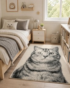 Alfa Carpets, Kusový koberec Cat grey, 80x120, šedá, detská izba