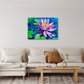 Sklenený obraz lekna na vode (70x50 cm)