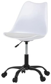 Kancelářská židle, výškově nastavitelná, bílá plast, KA-X7055 WT