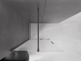 Mexen Velar, sprchová zástena s posuvnými dverami Walk-in 120 x 200 cm, 8mm sklo námraza, grafitová, 871-120-000-33-95