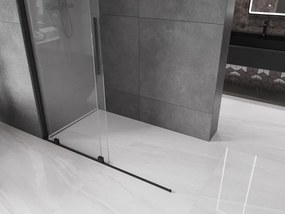 Mexen Velar, posuvné dvere do otvoru typ Walk-In 150 cm, 8mm číre sklo, čierna matná, 871-150-000-03-70