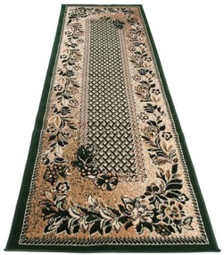 Kusový koberec PP Květiny zelený atyp 80x250cm