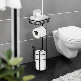 Čierny oceľový stojan na toaletný papier – Wenko