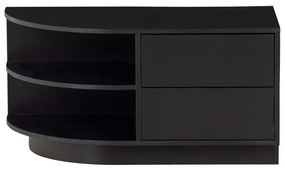 Čierny modulárny TV stolík z borovicového dreva 156x40 cm Finca – WOOOD