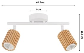 Brilagi - Bodové svietidlo MODERN WOOD 2xGU10/8W/230V drevo/biela