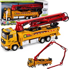 LEAN Toys Nákladné auto s čerpadlom na betón, svetlá, zvuky, voda, mierka 1:40