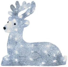 LED vianočný jelínek Dery s časovačom 27 cm studená biela