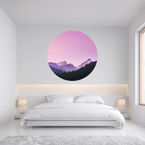 120x120cm Fialové hory - textilná nálepka na stenu Veľkosť: 120 cm