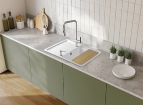 Deante Momi, keramický drez s odkvapkávačom 780x500x230 mm, biela, DEA-ZCM_6113