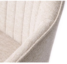 Béžové čalúnené jedálenské kreslo s podrúčkami Nolan – Unique Furniture