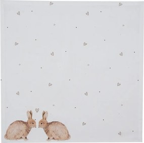 6ks bavlnené obrúsky s motívom králikov a srdiečok Bunnies in Love - 40*40cm