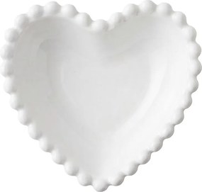 Keramická mištička v tvare srdca s perličkovým okrajom - 7 * 7 * 3 cm / 25 ml