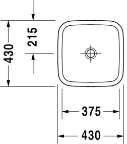 Duravit DuraStyle - Umývadlová misa 430x430 mm, biela 0349430000