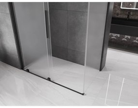 Mexen Velar, sprchový kút s posuvnými dverami 130 x 75 cm, 8mm sklo námraza, čierna matná, 871-130-075-31-70