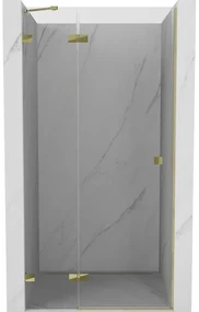 Mexen, Mexen Lunar výklopné sprchové dvere 90 cm, transparentné, zlaté - 834-090-000-50-00-L