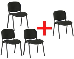 Konferenčná stolička VIVA 3+1 ZADARMO, čierna