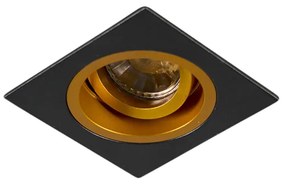 Inteligentné zapustené bodové svietidlo čierne so zlatým štvorcom vrátane Wifi GU10 - Chuck
