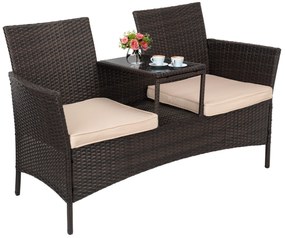 Záhradná lavica z technoratanu CORDOBA hnedá