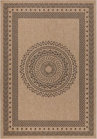 Ayyildiz, Kusový koberec Dhaka 8714 Black, 140x200, hnedá, chodba / predsieň