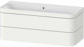 DURAVIT Happy D.2 Plus c-bonded závesná skrinka s nábytkovým umývadlom bez otvoru, 2 zásuvky, 1175 x 490 x 480 mm, biela matná lakovaná, HP4639N36360000