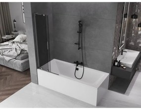 Mexen Velar L, 2-krídlová posuvná vaňová zástena 70 x 150 cm, 8mm šedé sklo, brúsený grafit, 896-070-003-41-66